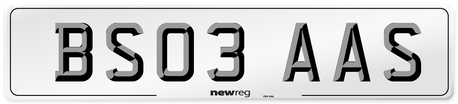 BS03 AAS Number Plate from New Reg